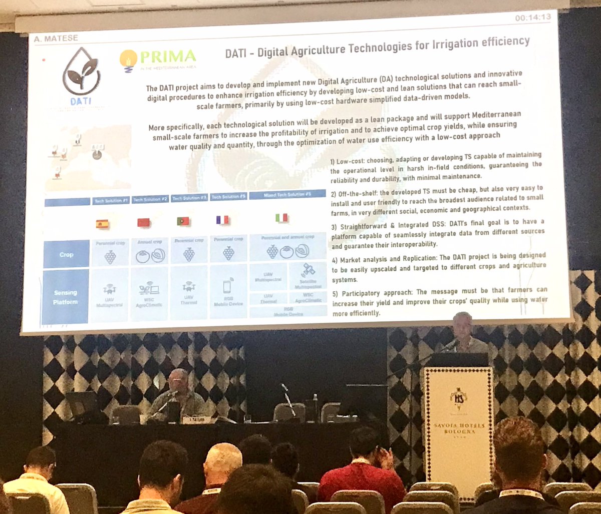 Ana de Castro (@anade_castro) on Twitter photo Good speech of our collaborator Alessandro Matese from <a href="/TechAgriculture/">CNR TechAgriculture</a> about irrigation efficiency in vineyard at #ecpa2023
<a href="/Dati2021/">DATI_2021</a> <a href="/PrimaProgram/">PRIMA Program Mediterranean Partnership 🇪🇺</a> Good speech of our collaborator Alessandro Matese from <a href="/TechAgriculture/">CNR TechAgriculture</a> about irrigation efficiency in vineyard at #ecpa2023
<a href="/Dati2021/">DATI_2021</a> <a href="/PrimaProgram/">PRIMA Program Mediterranean Partnership 🇪🇺</a>