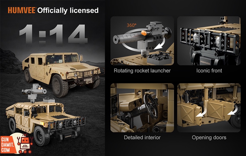 GundamitStore's tweet image. [Incoming] CaDA 1/14 C51202 Humvee
Material: ABS
Size: 31.2 x 18.4 x 19.5cm / 12.28&quot; x 7.24&quot; x 7.67&quot;
Pieces: 628 pcs
$98.99 Free Shipping
--------
👇links👇
gundamit.store/CADA-C51202

#CaDA #CaDABricks #C51202 #Humvee #DoubleE 
#actionfigure #modelkit #Gundamit #GD