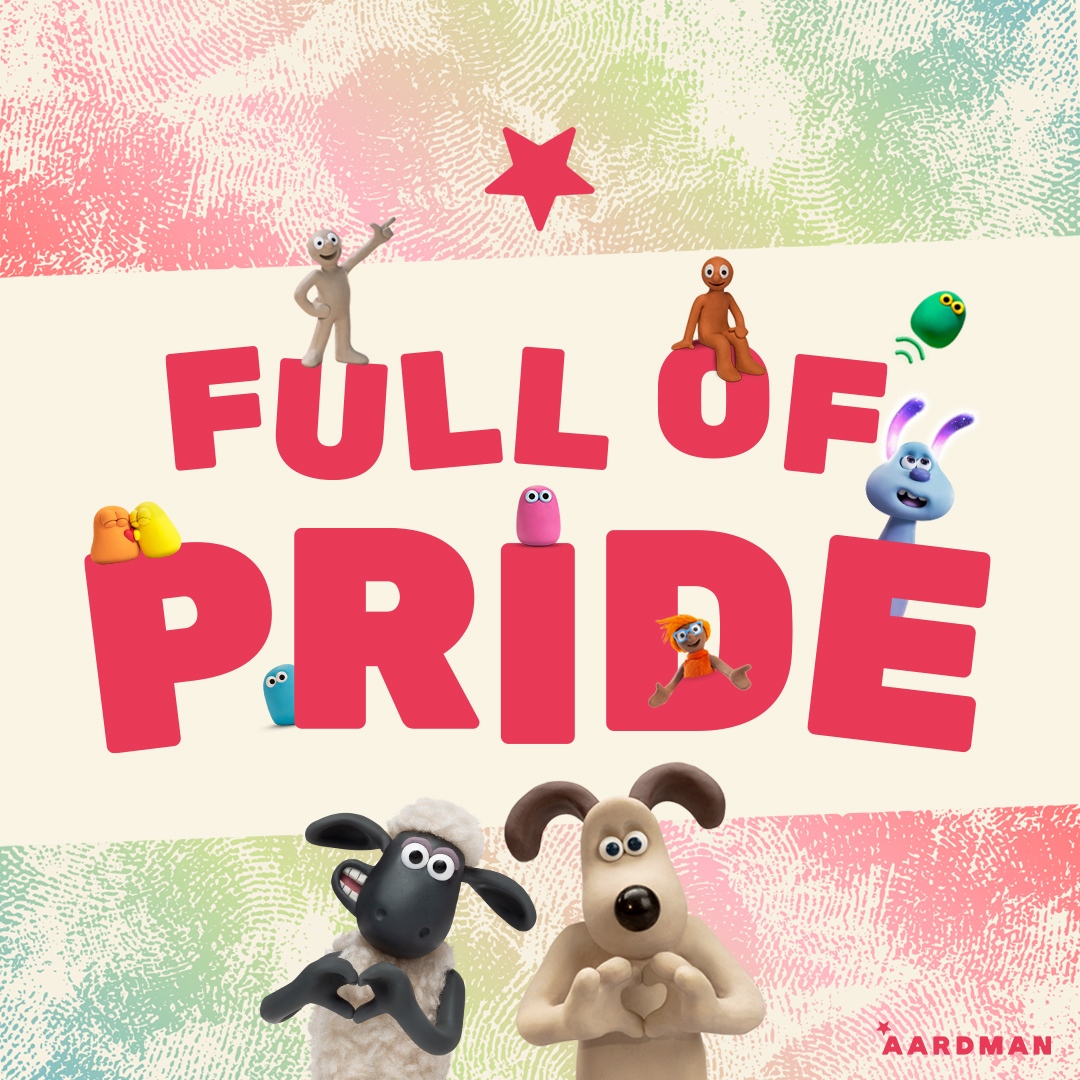 aardman's tweet photo. We are proud to create animated entertainment for everyone ❤️🧡💛💚💙💜
⁠
#pride #bristolpride https://t.co/kbldc7GQDL