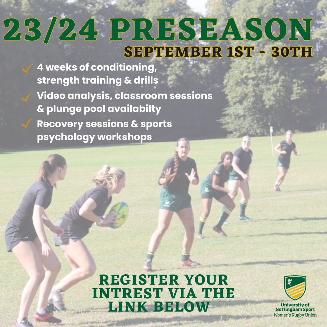 If any incoming students have rugby experience and are looking to join us next season, you are more than welcome to join us at our preseason this year, running for four weeks through September!

docs.google.com/forms/d/e/1FAI…