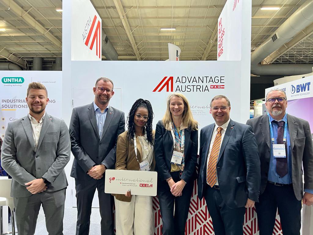 koenigsbrun's tweet photo. Focus on #CircularEconomy at #IFAT Africa’s Leading Trade Fair for Water, Usage, Refuse & Recycling in #Joburg🇿🇦 showcasing 7 strong 🇦🇹Austrian companies @wko_aw
@Austria_in_SA
@AustriainZA
#ReFocus
#BWT #Kohlbach #Komptech #Schiebel #STRABAG #WABAG #UNTHA https://t.co/nJFUSmUypF