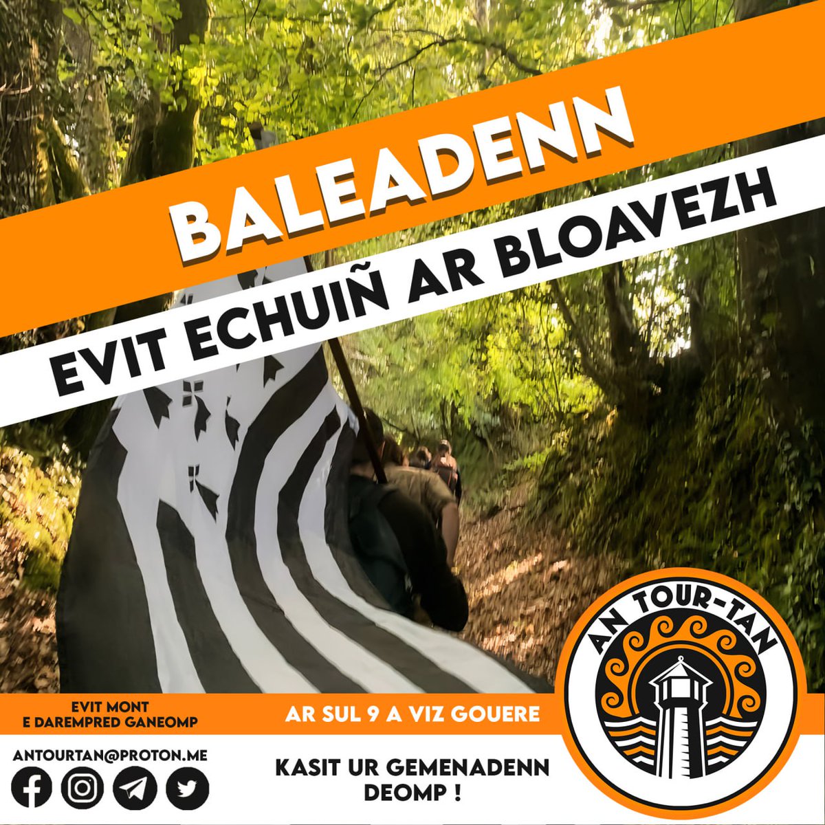 AnTourTanBZH's tweet photo. [BALEADENN]

📌 Pediñ a reomp ac'hanoc'h evit ur veleadenn d'ar Sul 9 a viz Gouere e Bro-Gwened.

Komzet e vo eus al labour graet ar bloaz-mañ hag eus raktresoù niverus ar bloaz a zeu. 

Deuit ganeomp, plijadur 'vo ! 🔥⚔️ https://t.co/8cLOrw82nn