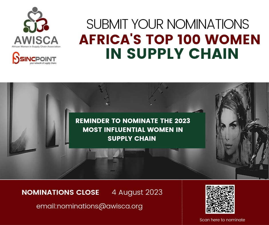 AWISCA1's tweet photo. Only one month to go before nominations for Africa's Top 100 Influential Women in Supply Chain 2023 closes. 

Select the  link below to nominate 👇👇👇
https://t.co/jREpGCllTM #rosemaryhitlist  #MommyClubShowmax #SAPS https://t.co/uRIxwtAy6X