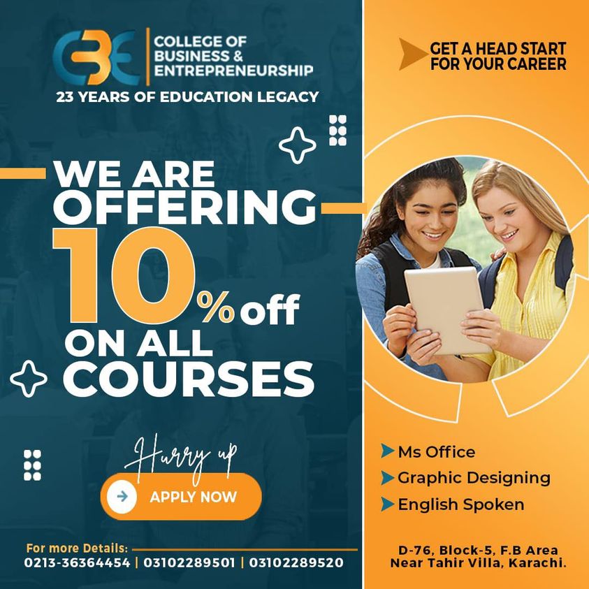 cbecollege's tweet photo. Level up your skills with us! Get 10% off on all skill development courses! 📚💪 

Contact/WhatsApp: https://t.co/XcfMlR73fY
Visit us: https://t.co/4zvUar0M7s

#SkillDevelopment #UpgradeYourSkills #LimitedTimeOffer #LearningOpportunities #college #business #entreprenuership #CBE https://t.co/BuM4JfSwti