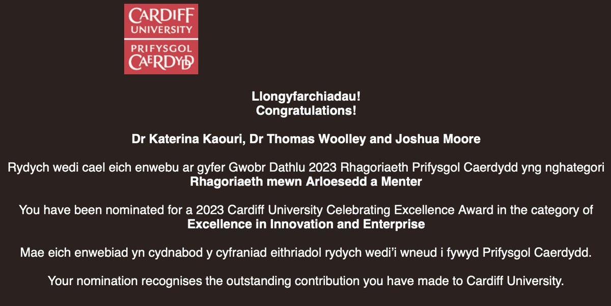 Josh Moore (@moore_jw_) on Twitter photo Fantastic news that <a href="/KatKaouri/">Katerina Kaouri</a> <a href="/ThomasEWoolley/">Thomas Woolley</a> and I have been nominated for an Excellence award by <a href="/cardiffuni/">Cardiff University</a> for our work on Covid-19 modelling with the Welsh Government! Fantastic news that <a href="/KatKaouri/">Katerina Kaouri</a> <a href="/ThomasEWoolley/">Thomas Woolley</a> and I have been nominated for an Excellence award by <a href="/cardiffuni/">Cardiff University</a> for our work on Covid-19 modelling with the Welsh Government!