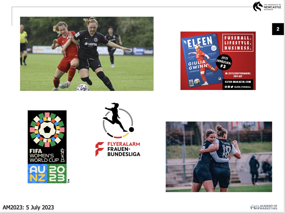 A presentation can benefit from images – we used images from @EintrachtFrauen for our Frauen-Bundesliga study.
#AcadMarketing2023 @Acad_Marketing #Hessen @bundesliga_f @DFB_Frauen