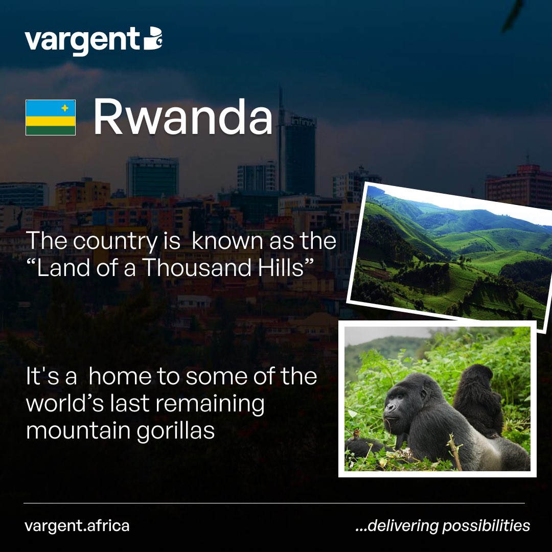 vargentafrica's tweet image. Discover the wonders of Rwanda🥰 a land of breathtaking landscapes, vibrant culture, and remarkable hospitality. 

#rewanda #vargentafrica #money #moneytransfer
