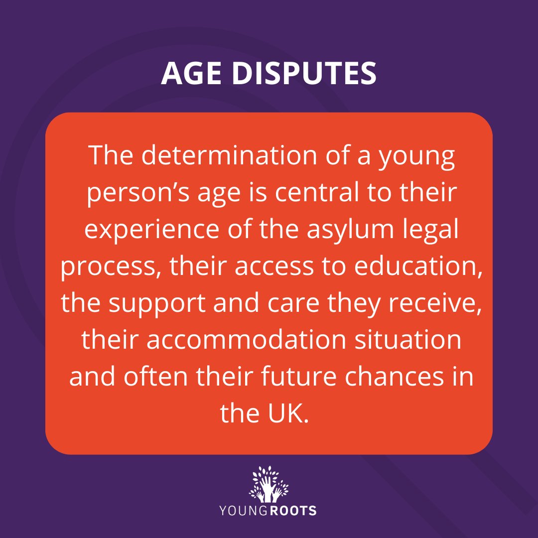 weareyoungroots's tweet photo. Age disputes - a thread:
The determination of a young person’s age is central to their experience of the asylum legal process, their access to education, the support and care they receive, their accommodation situation and often their future chances in the UK. https://t.co/xvthWKl3pn