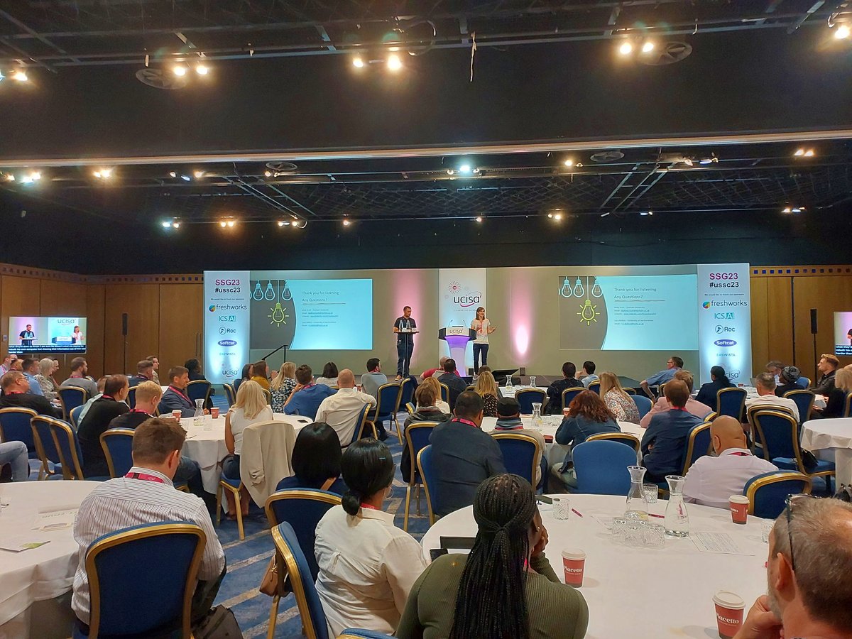 SSG23 kicks off with 'Apprenticeships - what's all the fuss about?', with Lucy Bolton from the University of Hertfordshire and Andy Scott, from Durham University sharing their first-hand experience both as managers and as apprentices themselves. #USSC23 #supportservices #digital