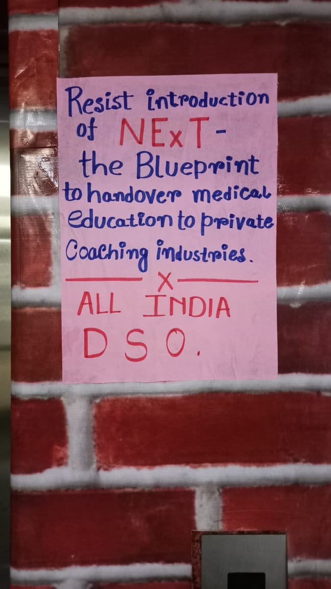 Say no to #NEXT

Resist introduction of NExT- blueprint to handover medical education to private coaching centres 

#nonextfor2019batch
#cancelnext
#savemedicaleducation
#AIDSO

<a href="/AIDSO_AIC/">AIDSO All India Committee</a> <a href="/NMC_IND/">National Medical Commission</a>
<a href="/DrMridulSarkar/">Dr Mridul Sarkar</a> <a href="/medicaldialogs/">Medical Dialogues</a> <a href="/MoHFW_INDIA/">Ministry of Health</a> <a href="/PMOIndia/">PMO India</a>