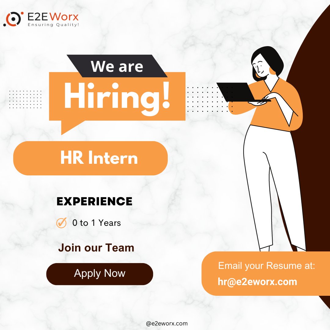 We are hiring an 𝐇𝐑 𝐈𝐧𝐭𝐞𝐫𝐧 to join our dynamic team!

If you are passionate about 𝐇𝐑! Drop your Resume at: hr@e2eworx.com

#E2Eworx #E2E #SQAcomapany #QAcompany #jobs #hrhiring #hrinternhiring #hiring #hiringalerts #jobsopening #e2eworxjobs #e2eworxfamily #team #work