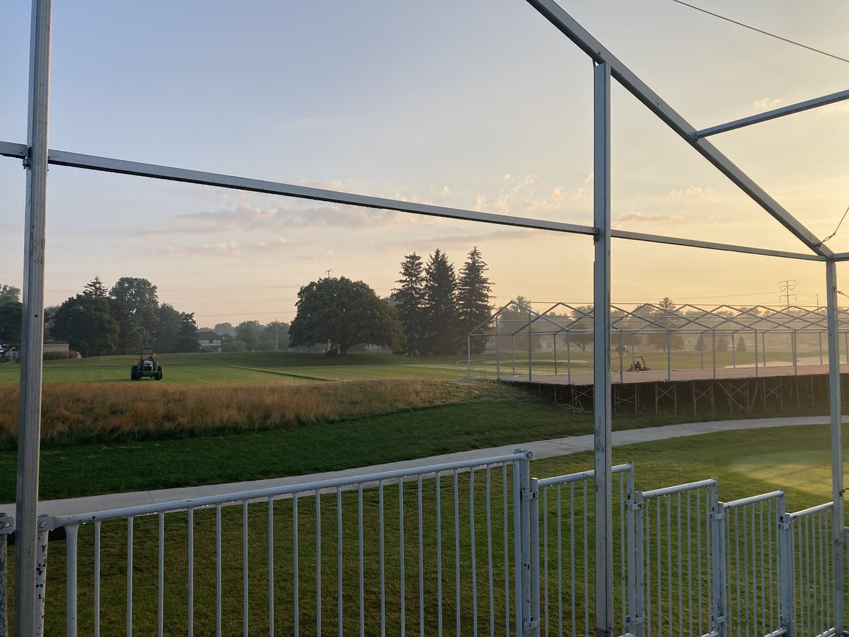 gregturf's tweet photo. Making hay while we can on this closed Wednesday morning. Final sprays going out today and a full course mow out. @Swary81 and the crew dialing it in for next weeks @danaopenlpga ! https://t.co/YbIdyEnAXb