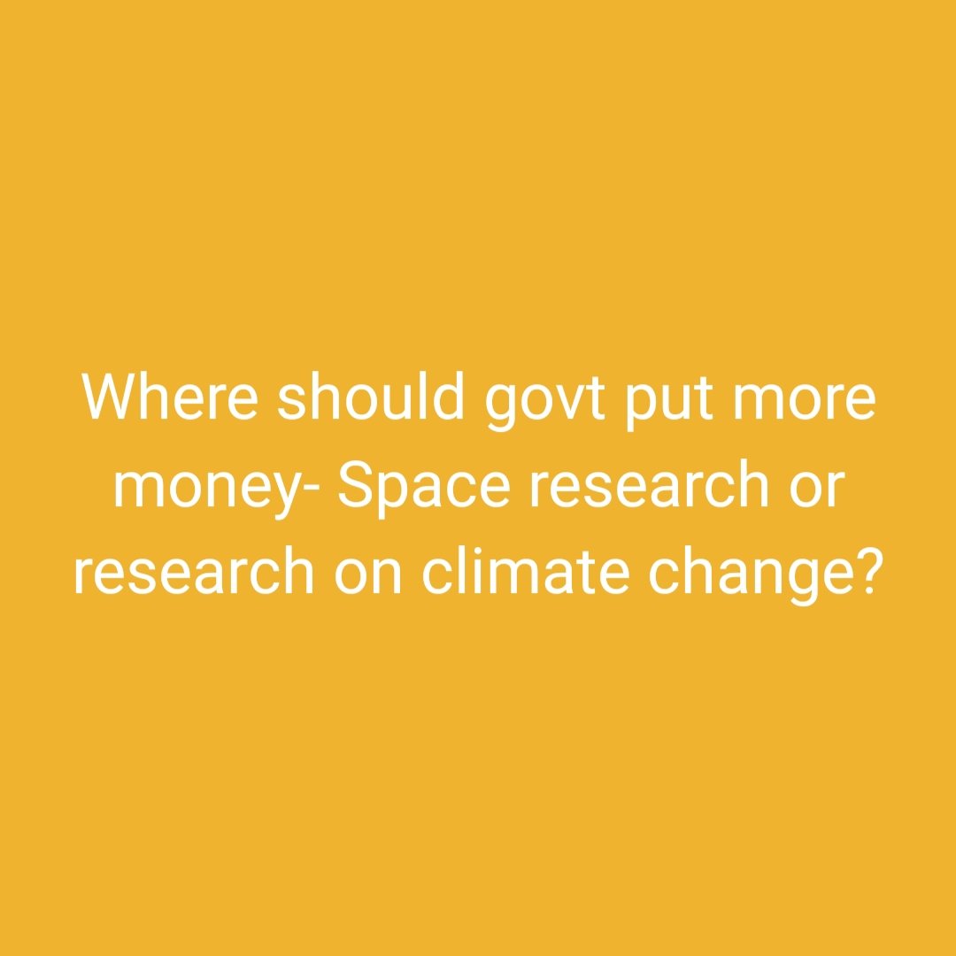 imDishaGupta's tweet photo. Just came across a question from a  #IITDelhi researcher. 

What do we think, what's more important and urgent in today's world?

#govt https://t.co/FWcPoBlY1v