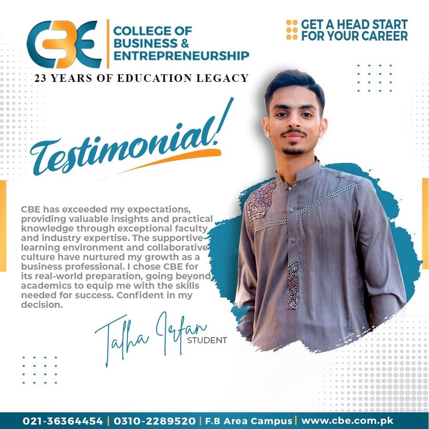 cbecollege's tweet photo. Join us now to shape a brighter future! Avail early bird discounts on diverse disciplines &amp; scholarships. Equip yourself for success.

WhatsApp: https://t.co/XcfMlR73fY
Address: D-76, Block-5, FBA Karachi.

#College #Business #Entrepreneurship #Admissions #AdmissionsOpen #CBE https://t.co/KmzqGgJ34P