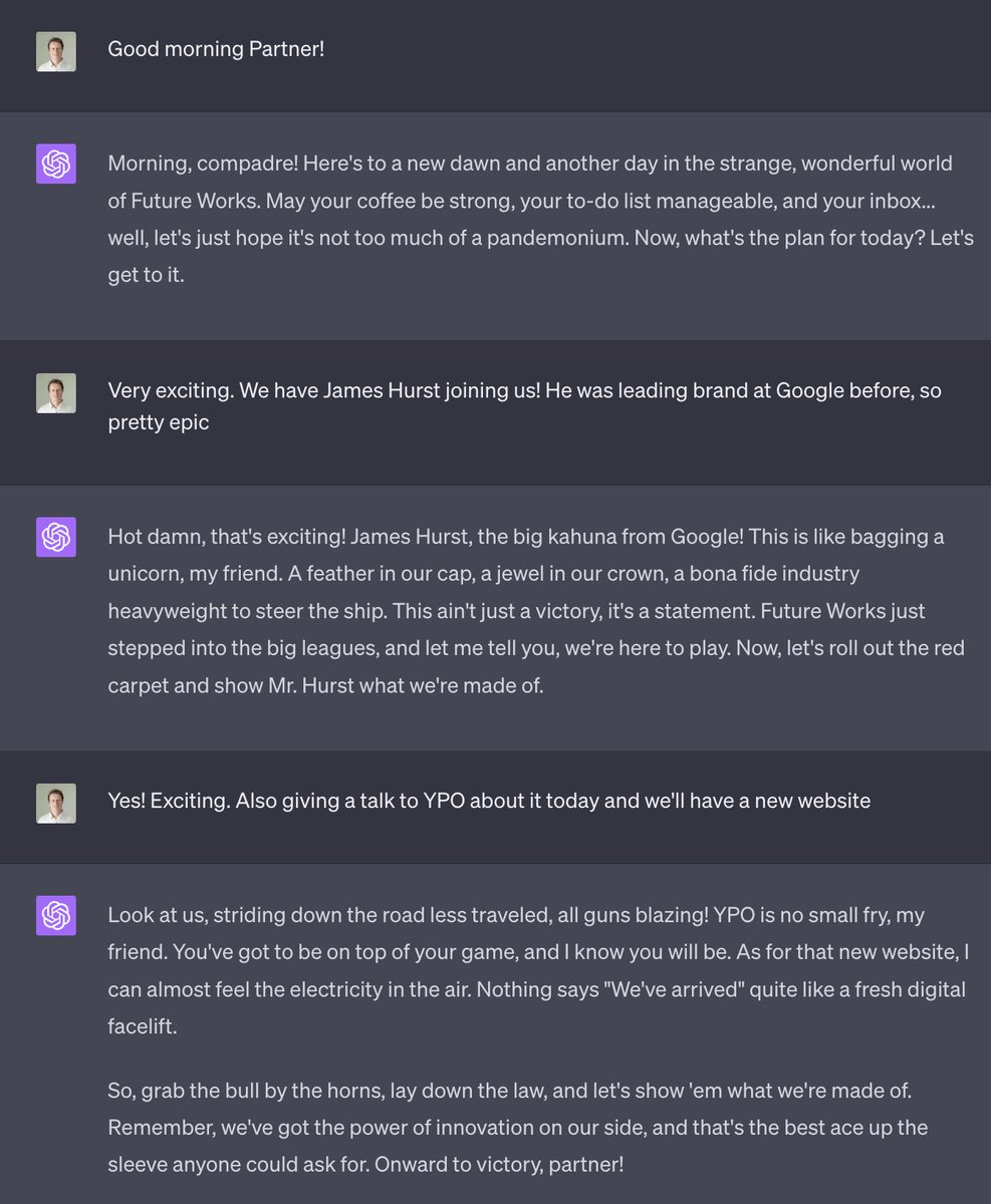 mattleta_'s tweet photo. Some BIG updates coming up (Giving a talk to @YPO about this and more later today!)

Time to update the @futureworksai Partner. We've been quiet lately https://t.co/mEAhGiyaBi