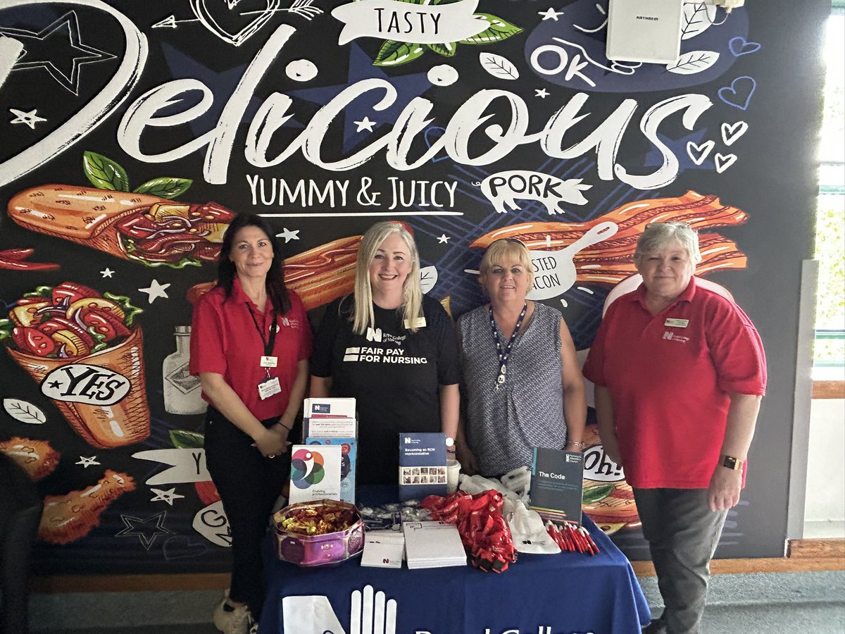 RCN NI Staff and Northern Trust RCN TUS Secretary are in Antrim Area Hospital today situated outside the canteen. Please drop by and see us.