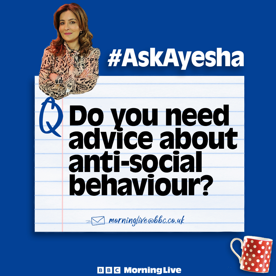BBC Morning Live (@bbcmorninglive) on Twitter photo 1 in 4 UK adults feel unsafe in their local area due to anti-social behaviour. Solicitor <a href="/ayeshanayyarlaw/">Ayesha Hannah Nayyar</a> will be here on Friday discussing how to report a crime and how to appeal if action isn’t being taken.
📧 Do you need advice? Get in touch. 1 in 4 UK adults feel unsafe in their local area due to anti-social behaviour. Solicitor <a href="/ayeshanayyarlaw/">Ayesha Hannah Nayyar</a> will be here on Friday discussing how to report a crime and how to appeal if action isn’t being taken.
📧 Do you need advice? Get in touch.