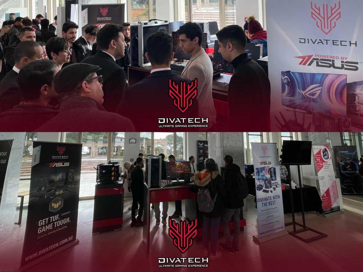 DivatechDz's tweet photo. Divatech has played a big role as a partner during the @algeriaweb3  event that presented the Metaverse in Algeria. We were also honored by the visit of two ministers. find out more about this event on our website https://t.co/wXgDW79i1m 

#web3 #asus #rog #événement #event https://t.co/YzoxBUZ0S0