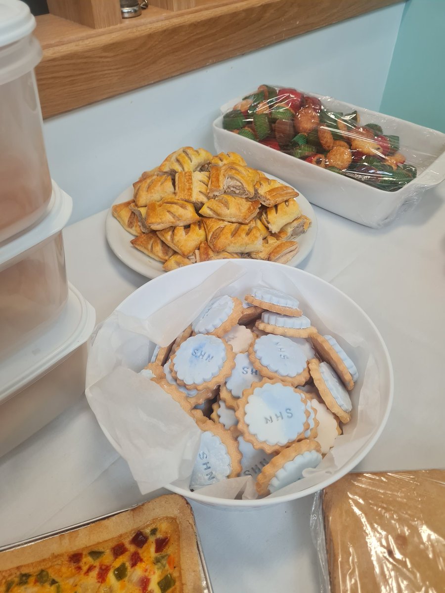 montemoo's tweet photo. Today at the Day Treatment Centre at Freeman Hospital we celebrated 75 yrs of the NHS with a buffet and cake sale #NEYNextGen @NewcastleNMAHPs https://t.co/xAQJVVkiHi