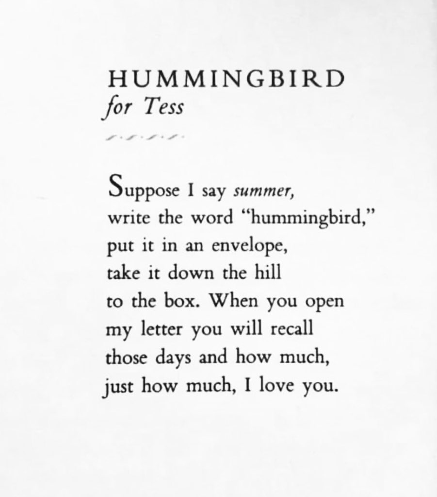 This beauty by Raymond Carver: