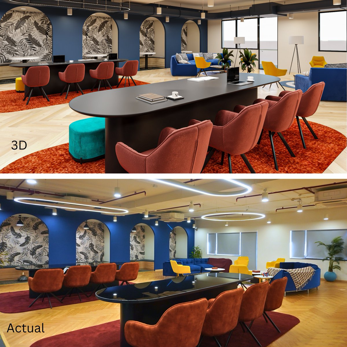 ✨ Just putting it out here : The satisfaction of watching a 3D come to life into a beautiful space! 🏢💫

📐 We love it when 3D visions seamlessly transition into stunning real-world office solutions! ✨🏗️

#Devx #LifeatDevX #officeinteriors #interiordesign #3DvsActual