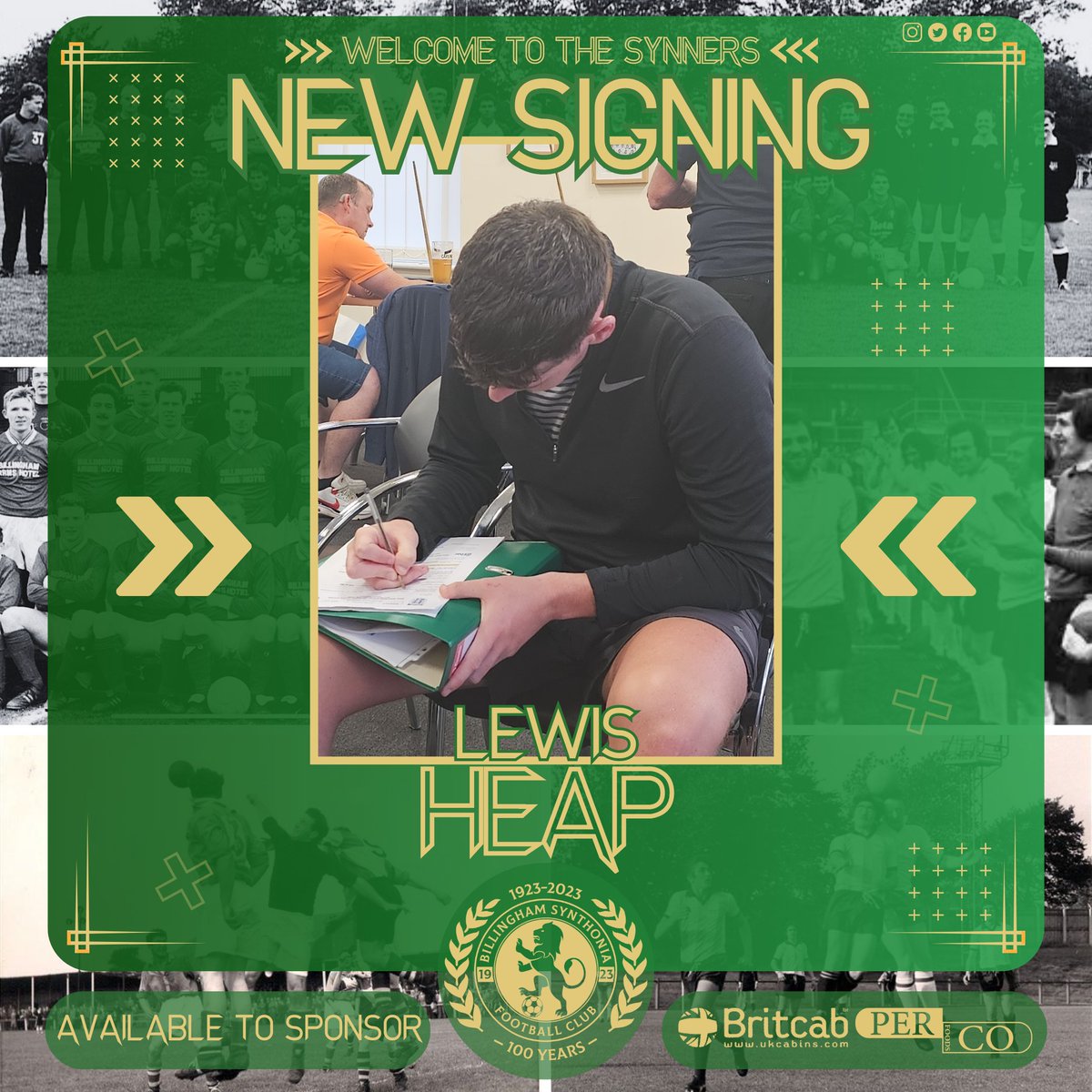 Synthonia's tweet photo. 𝗡𝗘𝗪 𝗦𝗜𝗚𝗡𝗜𝗡𝗚

We can today confirm the signing of defender Lewis Heap. Lewis has spent pre-season with us and signed on the dotted line lastnight. His former clubs include Esh Winning and Redcar Athletic. 

Welcome to the Synners, Lewis! #UTS https://t.co/eUwxqxwpQh
