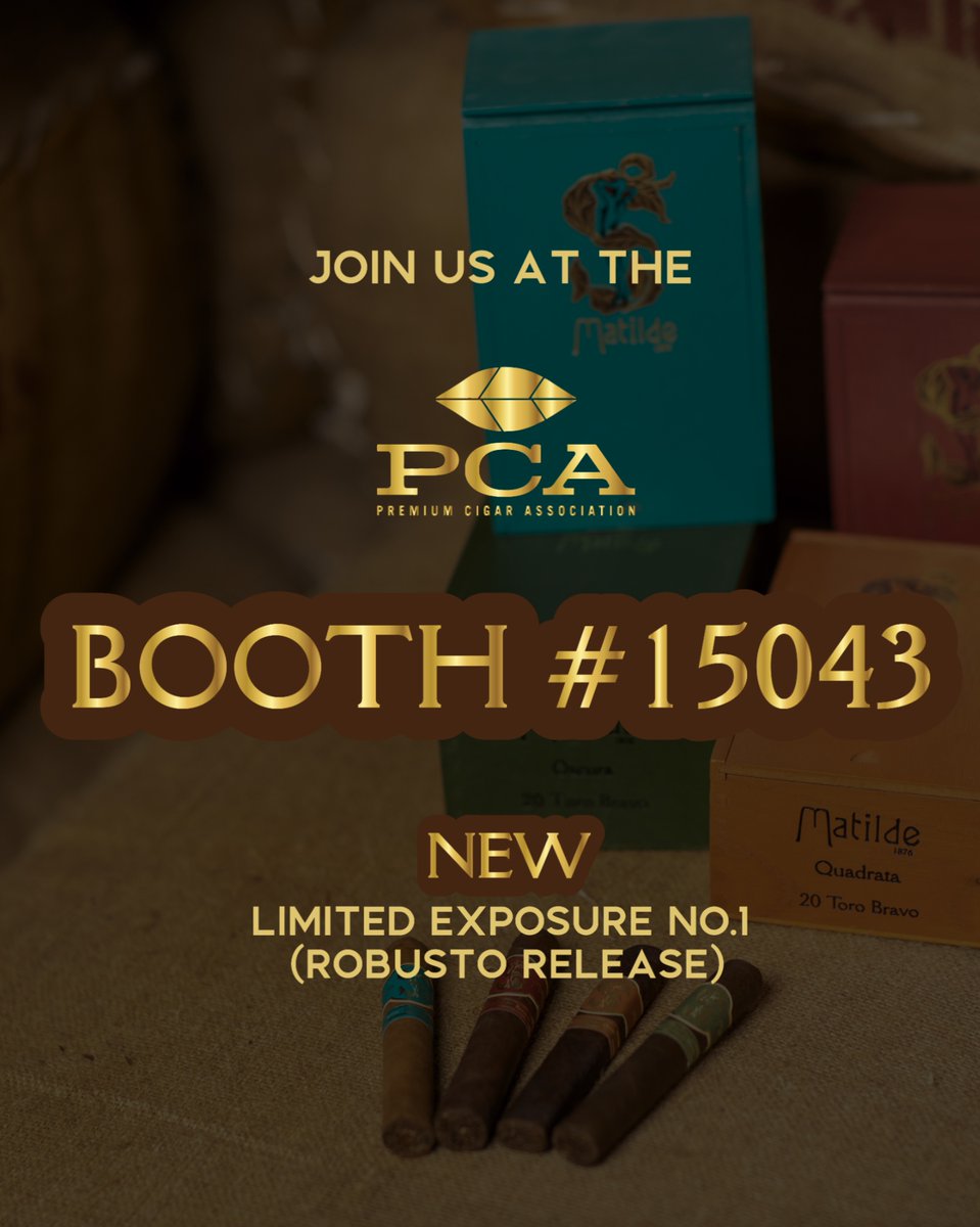 Looking forward to seeing all our friends and introducing the new size of Limited Exposure No.1 at this years Premium Cigar Association Trade Show!  <a href="/Premium/">Premium</a> Cigar Association (PCA) <a href="/PCA1933/">Premium Cigar Association</a> 

Stop by and enjoy a cigar with us!