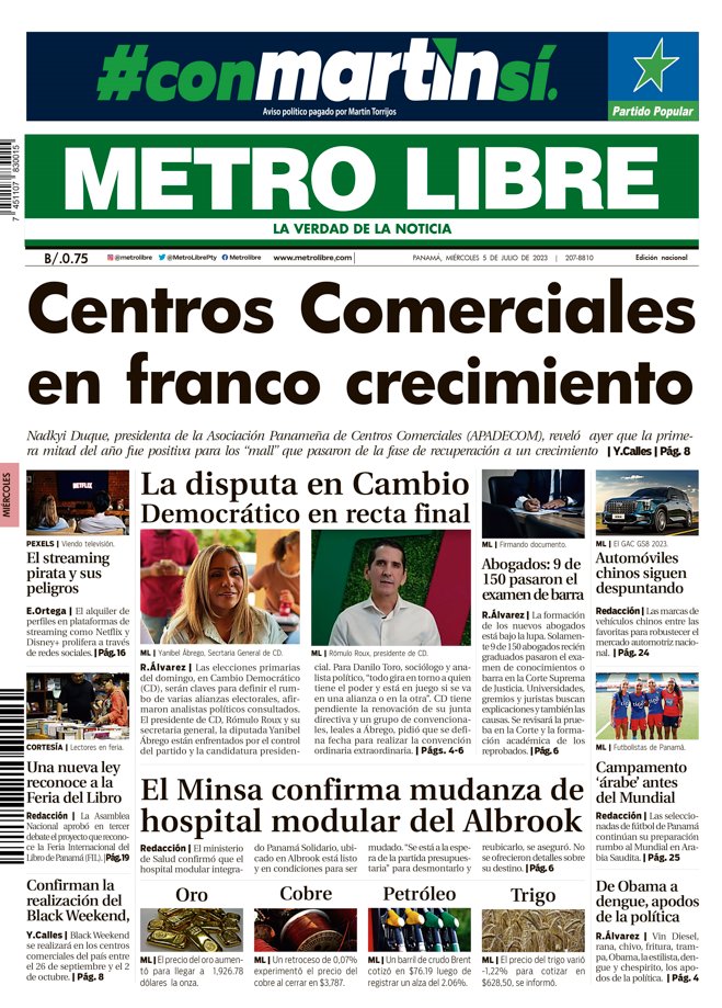 MetroLibrePTY's tweet photo. Metro Libre a tus manos... https://t.co/2wipLqWYJ7 Lee aquí la versión e-paper de hoy #Actuali https://t.co/695plIZJ4p
