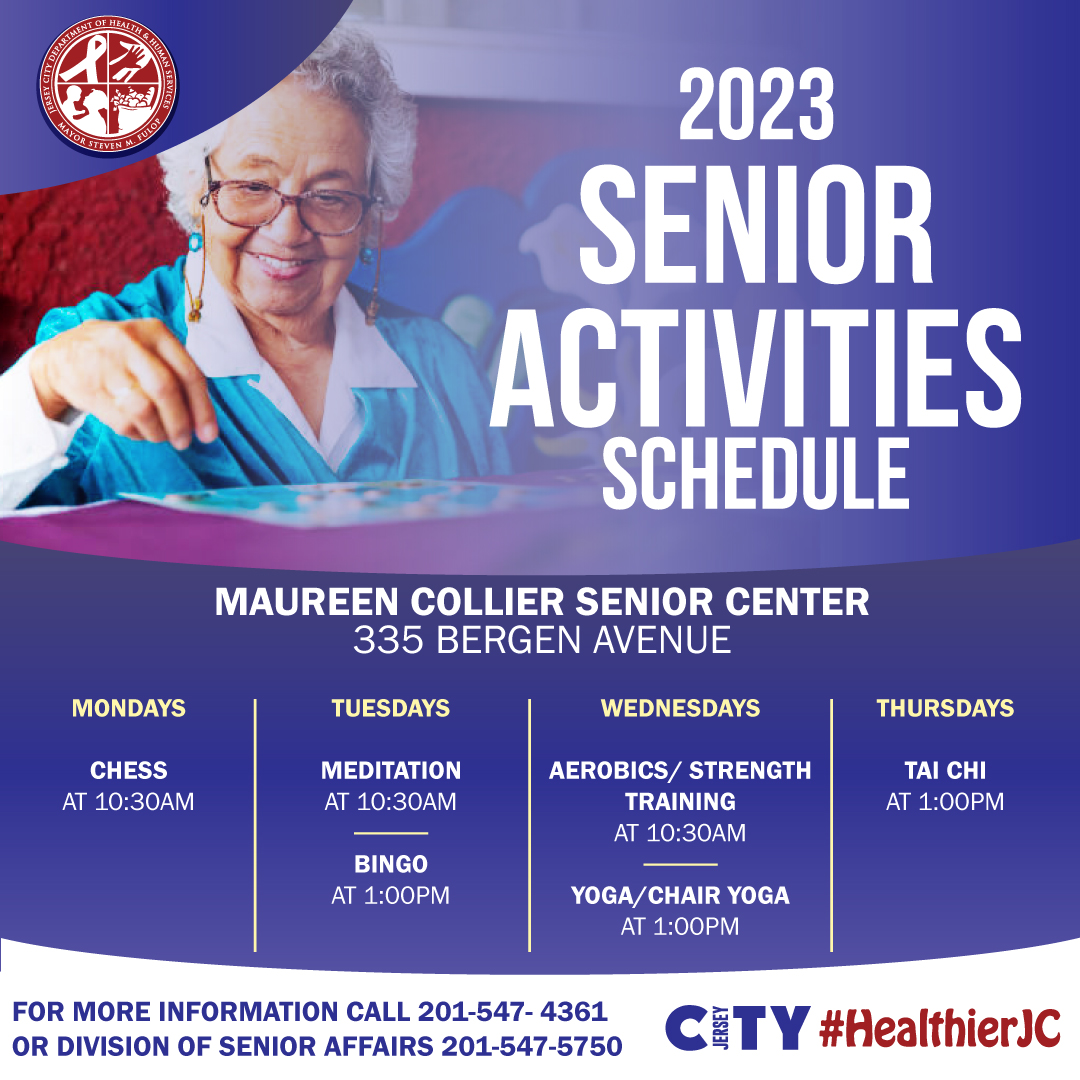 Healthier JC (@healthierjc) on Twitter photo Check out Maureen Collier Senior Center (335 Bergen Ave). Activities include chess, yoga, meditation, bingo & more! For more information, please call 201-547-5750 #HealthierJC
<a href="/JerseyCity/">City of Jersey City</a> <a href="/JCFPL_NJ/">Jersey City Free Public Library</a> <a href="/JerseyCityHA/">Jersey City Housing Authority</a> <a href="/ServeJerseyCity/">Serve Jersey City</a> <a href="/ulohc/">UrbanLeague of Hudson County</a> Check out Maureen Collier Senior Center (335 Bergen Ave). Activities include chess, yoga, meditation, bingo & more! For more information, please call 201-547-5750 #HealthierJC
<a href="/JerseyCity/">City of Jersey City</a> <a href="/JCFPL_NJ/">Jersey City Free Public Library</a> <a href="/JerseyCityHA/">Jersey City Housing Authority</a> <a href="/ServeJerseyCity/">Serve Jersey City</a> <a href="/ulohc/">UrbanLeague of Hudson County</a>