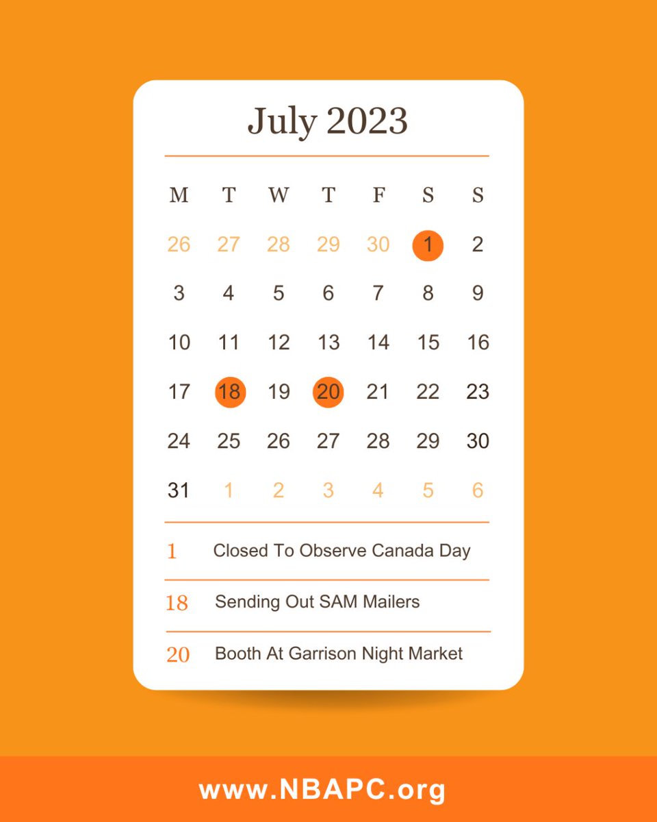 NBAPC2's tweet photo. 🗓️ Stay Engaged With NBAPC This July!

🔆 Mark Your Calendars And Join Us In Celebrating Our Vibrant Indigenous Community! ✨

#NBAPC #JulyCalendar #IndigenousEvents #CommunityEngagement #NewBrunswick #StayConnected #CelebrateCulture https://t.co/57TJ2NeGkR
