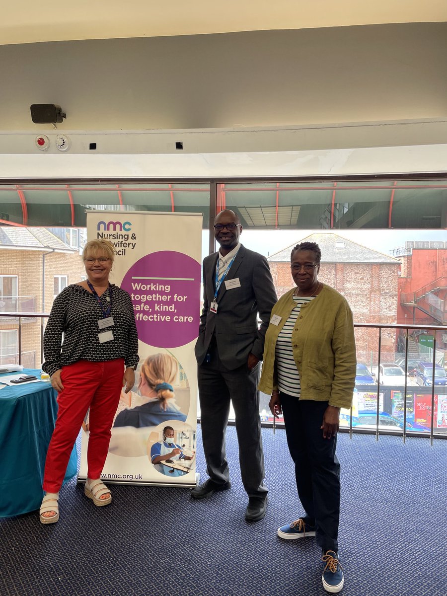 FayeDoris1's tweet photo. ⁦@nmcnews⁩ ⁦@RoyalDevonNHS⁩ ⁦@DPT_NHS⁩ ⁦@ExeterNurse⁩ sharing a picture with an NMC member Jabu Chikore and ⁦Sally Freeland from ⁦@MidwivesRCM⁩ at Council meeting in Exeter.Assuring feedback about their work and our NHS partners. https://t.co/Ma201Libkt