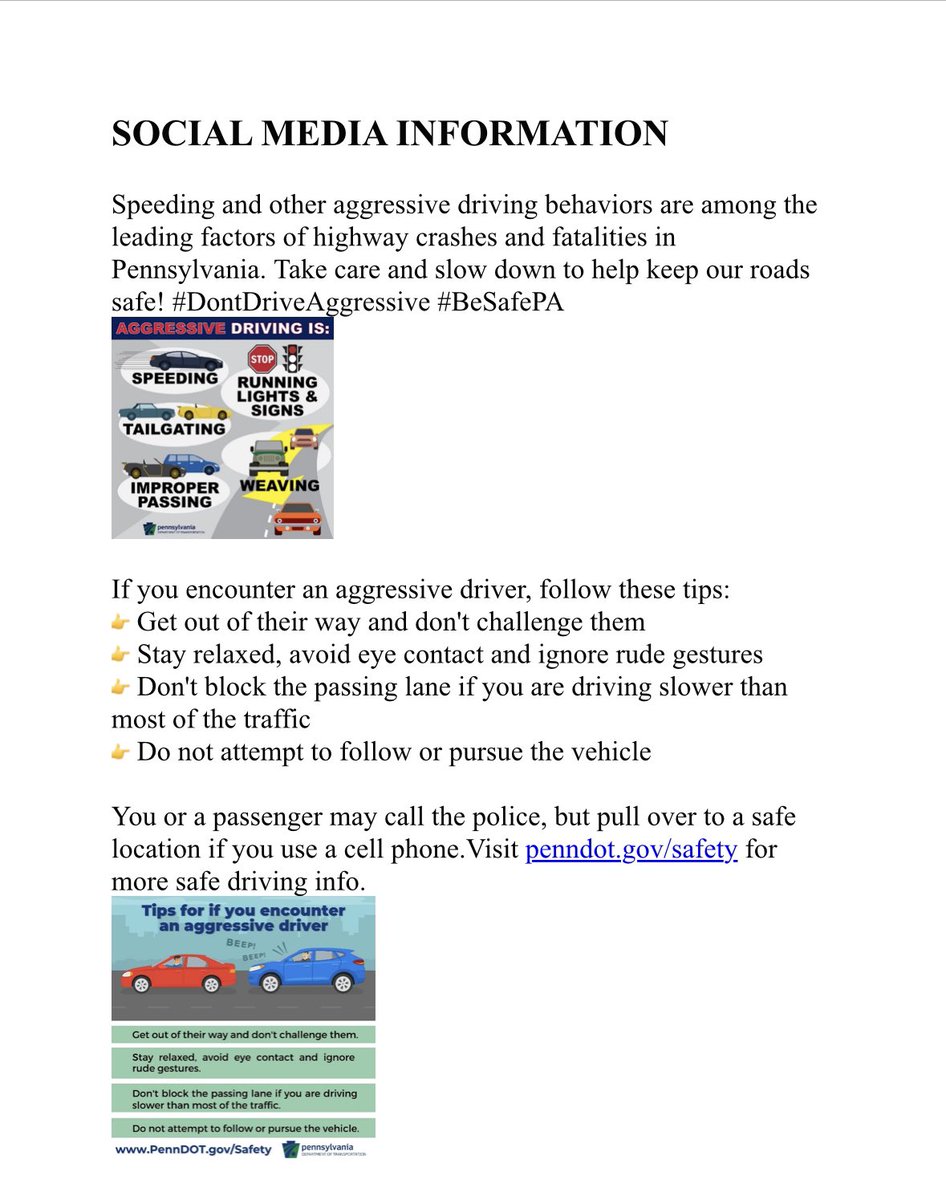 SPD91_Delco's tweet photo. Speeding, running lights, tailgating, and improper passing are some of the driving behaviors we will be focused on. #besafepa #dontdriveaggressive https://t.co/oQ89wCZtKp