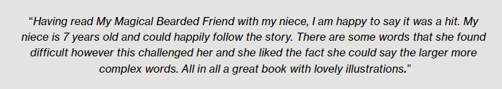 fgsgoose49's tweet photo. Lovely review for My Magical Bearded Friend - available on Amazon now - https://t.co/8TrBxkb62S
#childrenspicturebook #childrenspoetry #MMBF https://t.co/2BL85KJoRq