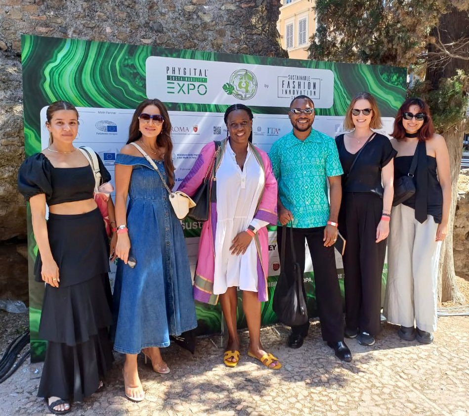 safashionweek's tweet photo. We are so excited to be representing at the #PhygitalSustainabilityExpo in Rome, Italy 🇮🇹 

Representing Africa &amp; the Middle East. Delegates from South Africa, Mozambique, Ghana &amp; Jordan.

Thank you @ITAtradeagency for this incredible opportunity.
#SAFW #SustainableFashion https://t.co/JnKCQHLgPU