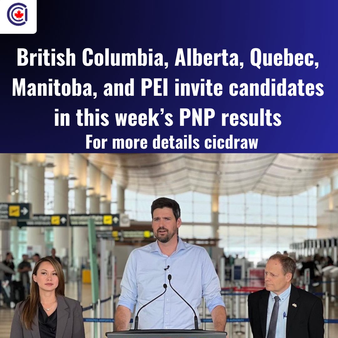 Cic_Draw's tweet photo. More details
website : https://t.co/PUEw6wUuoP
 Five of Canada’s provinces have nominated candidates through provincial immigration programs this week.

#britishcolumbia #alberta #quebec #manitoba #pnp #immigration #canada #updates https://t.co/Omm7Gcucix