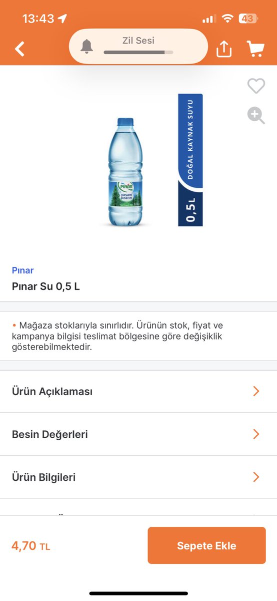 mindfulcrypto1's tweet photo. Geçen seneye kadar çarşıda, pazarda, büfede 1 TL ye aldığımız yarım litre su, #migros sanal markette 4,70 TL. Sudaki #enflasyon u gelin siz hesaplayın https://t.co/9gDrcHpAc1
