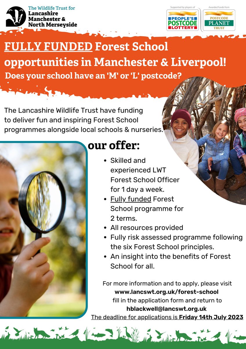 Danny English (@dannye_stories) on Twitter photo As part of my work with <a href="/Lancswildlife/">Lancashire Wildlife Trust</a> we are offering fully funded #forestschool sessions to #schools and #nurseries in #MANCHESTER & #Liverpool please do get in touch and apply spaces are very limited. <a href="/RedefinitionLtd/">Redefining Education</a> <a href="/redgierob/">Rob Smith</a> @EcoFamilies <a href="/petefillery/">Pete Fillery 🌎</a> As part of my work with <a href="/Lancswildlife/">Lancashire Wildlife Trust</a> we are offering fully funded #forestschool sessions to #schools and #nurseries in #MANCHESTER & #Liverpool please do get in touch and apply spaces are very limited. <a href="/RedefinitionLtd/">Redefining Education</a> <a href="/redgierob/">Rob Smith</a> @EcoFamilies <a href="/petefillery/">Pete Fillery 🌎</a>