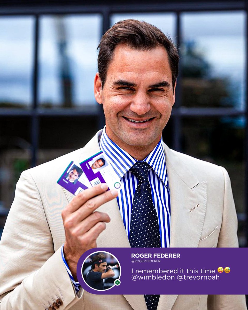 Wimbledon's tweet photo. Mr. Federer has two challenges remaining 😉

#Wimbledon | @rogerfederer https://t.co/niLDE5l5EA