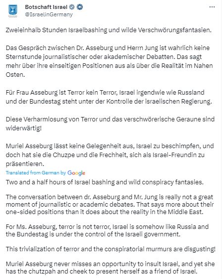 YehudaShaul's tweet photo. The personal attack against Dr. Muriel Asseburg at @SWP_MEA is a story that we as HRDs in Israel know too well. Shooting the messenger rather than actually responding to and addressing the content of our claims seems to be the only stab that the Israeli right can take. https://t.co/XpibMqEMYR