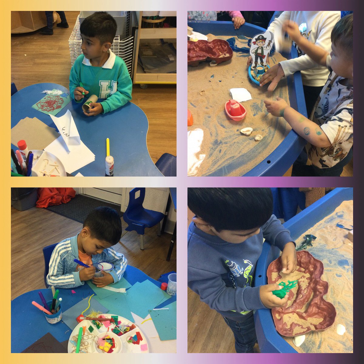 AlstonEyfs's tweet photo. Arrrr!  Nursery are enjoying our book focus ‘10 little pirates’ and are creating some fantastic things. The children have been using the small world to role play going on a treasure hunt. https://t.co/txna0V2cH5