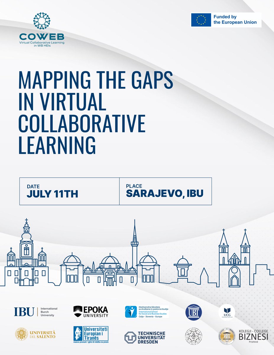 BurchUniversity's tweet image. An exciting event will take place in Sarajevo the 📷 11th of July. The partners of the project and its stakeholders will come together at International Burch University to  discuss on &quot;Mapping the Gaps in #VirtualCollaborativeLearning
#erasmusplusproject #projectwebsite