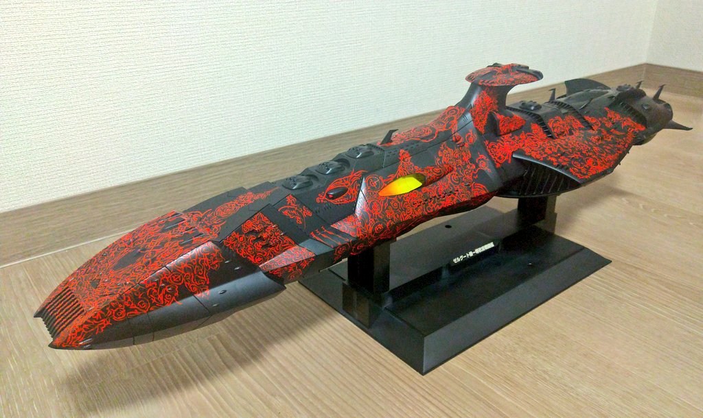 AuX3u76PUkRXIFy's tweet image. 〜反ガミラス統治破滅開放軍〜
1/1000ゼルグート級完成しました!
結局、完成に至るまで1年も掛かってしまった😅マジで疲れた〜！
メカコレを見本に丁寧に筆塗りしました!
↓続く
#MSB工廠
#宇宙戦艦ヤマト
#プラモデル