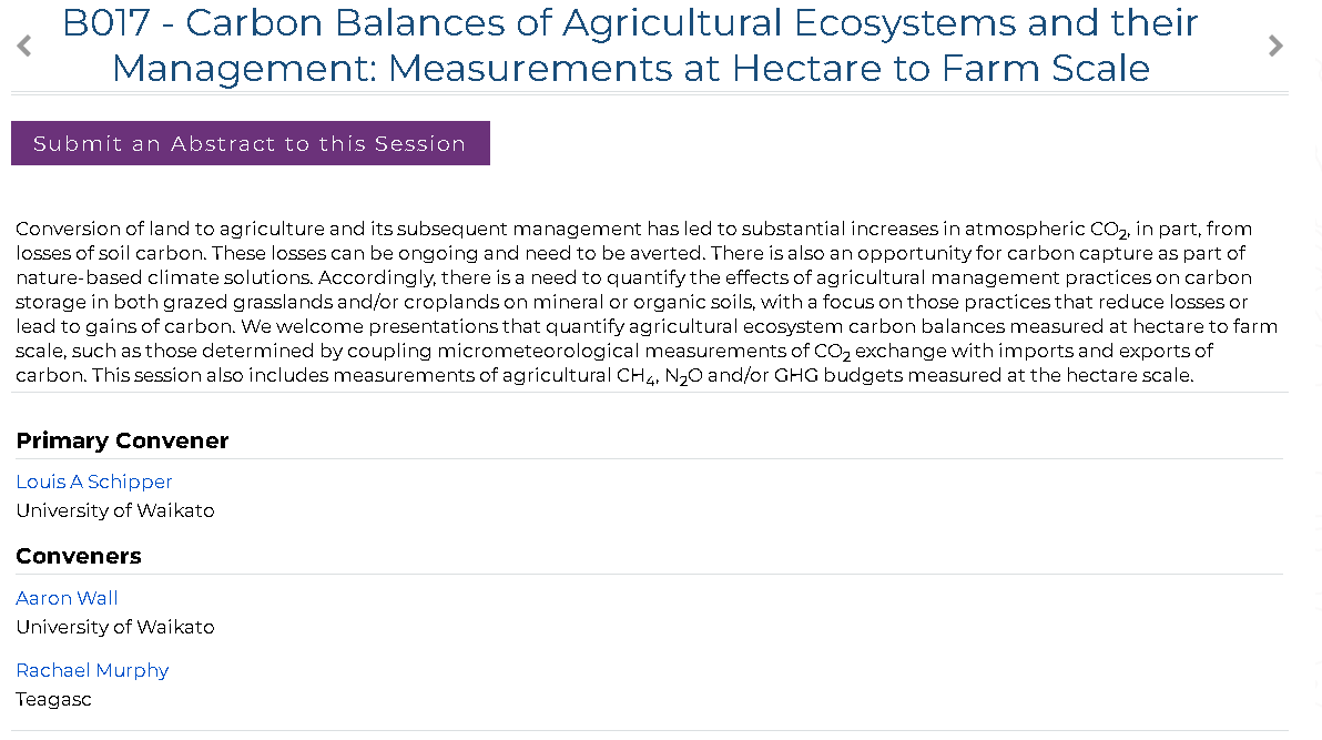 Rachael Murphy (@botanist_rach) on Twitter photo 📢<a href="/theAGU/">AGU (American Geophysical Union)</a> 2023 CONFERENCE ANNOUCEMENT📢
Submissions are open for the session entitled: Carbon Balances of Agricultural Ecosystems and their Management: Measurements at Hectare to Farm Scale.
Submit your abstract here: agu.confex.com/agu/fm23/preli…
Deadline: 2nd August
Please RT! 📢<a href="/theAGU/">AGU (American Geophysical Union)</a> 2023 CONFERENCE ANNOUCEMENT📢
Submissions are open for the session entitled: Carbon Balances of Agricultural Ecosystems and their Management: Measurements at Hectare to Farm Scale.
Submit your abstract here: agu.confex.com/agu/fm23/preli…
Deadline: 2nd August
Please RT!