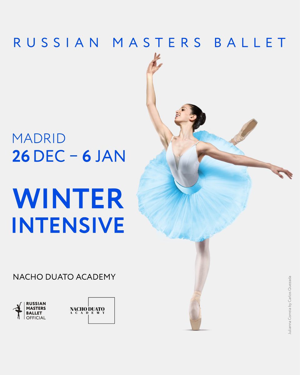 BalletCamp's tweet image. Attention⚡️
For the first time Russian Masters Ballet Winter intensive will be held in Madrid.
New intensive course will take place at the Nacho Duato Academy and contain special workshops of the Nacho Duato choreography.

Dates: 26 December - 6 January.

russianmastersballet.com/courses/ballet…