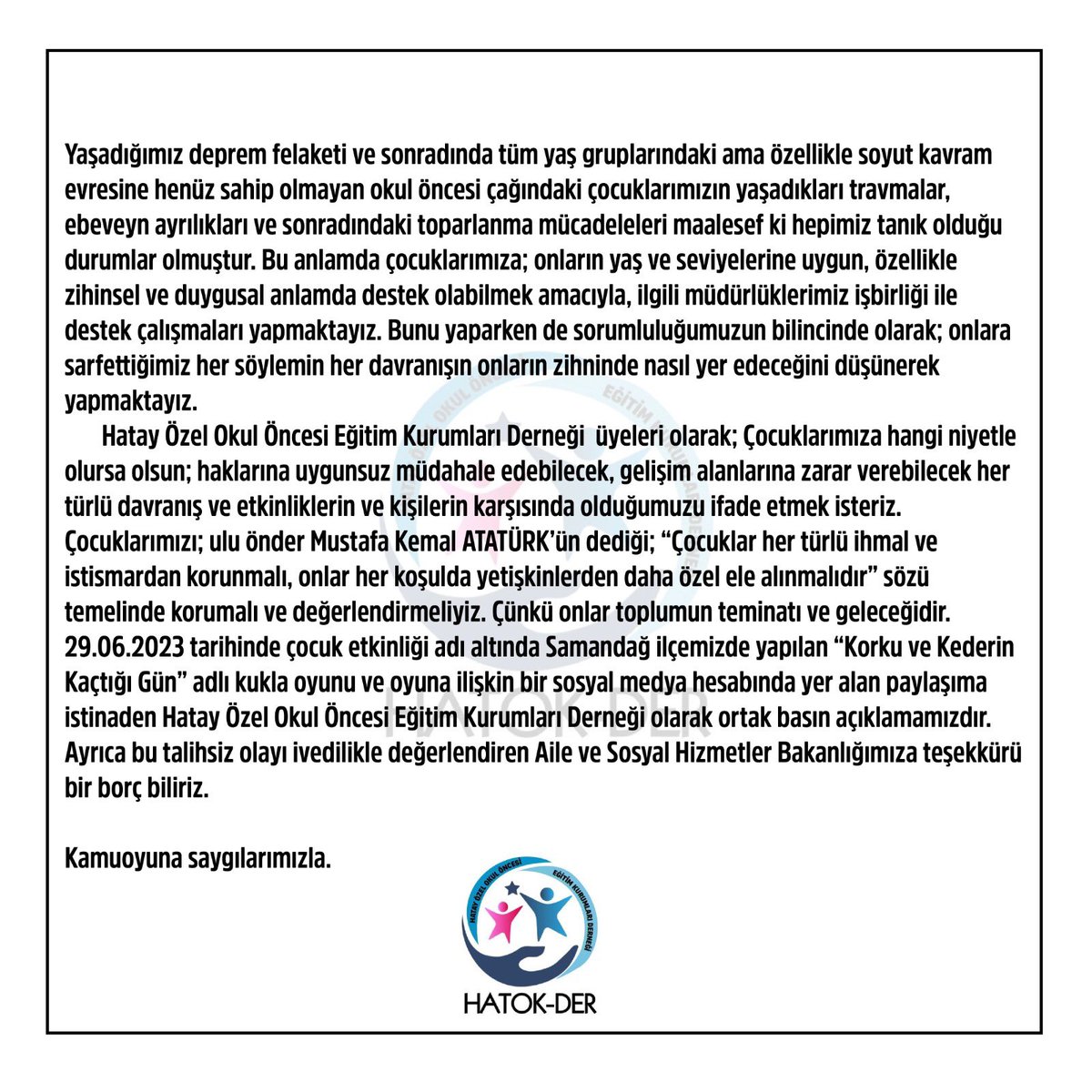 der_hatok's tweet photo. @tcailesosyal 
@hatayailesosyal 
@HatayValiligi 
#hatay
#okulöncesi https://t.co/iwgTDOyd6I