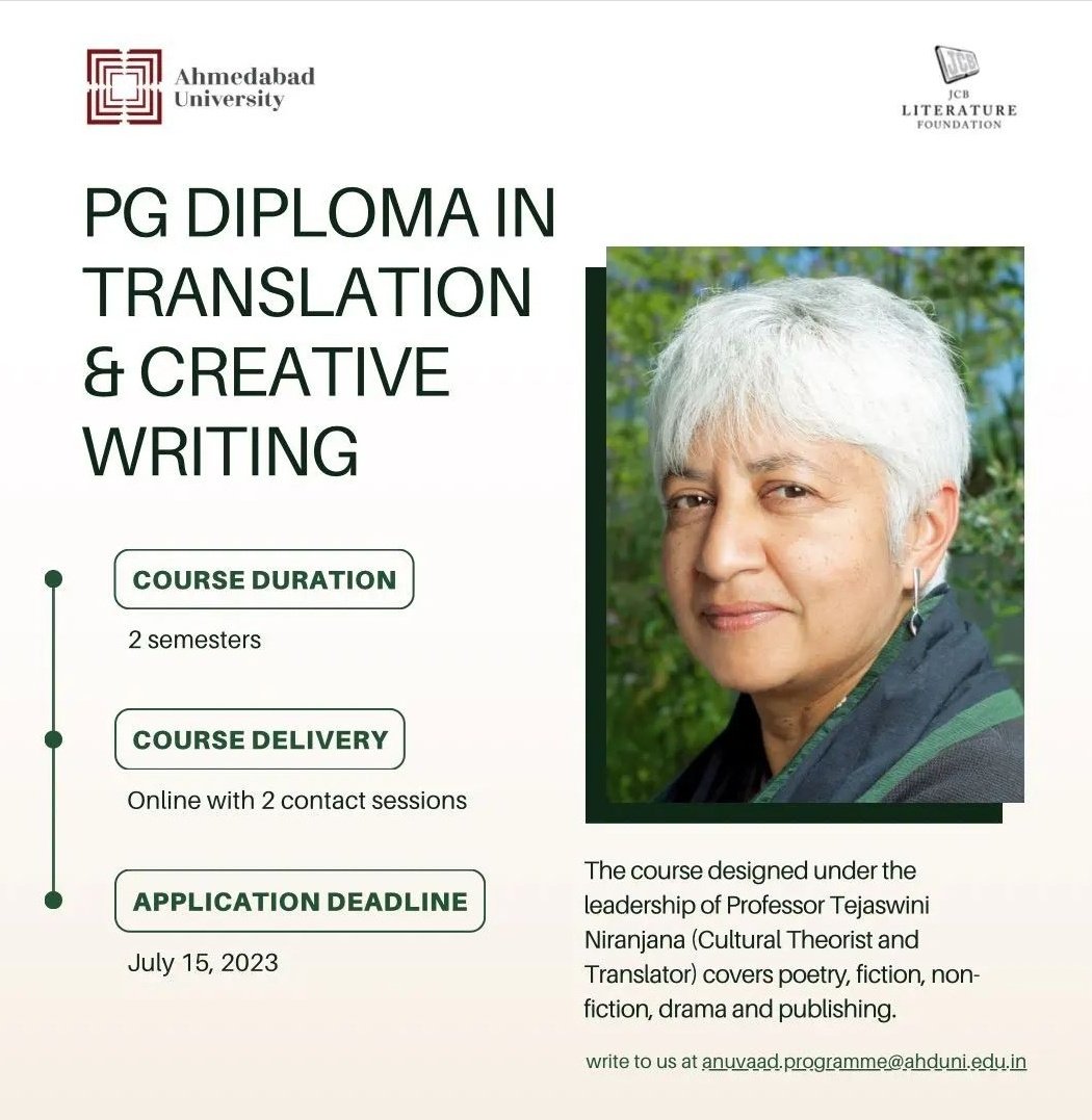 @write_ahmedabad is rolling out the second edition of their Diploma in Literary Translation.
Apply, if interested :)