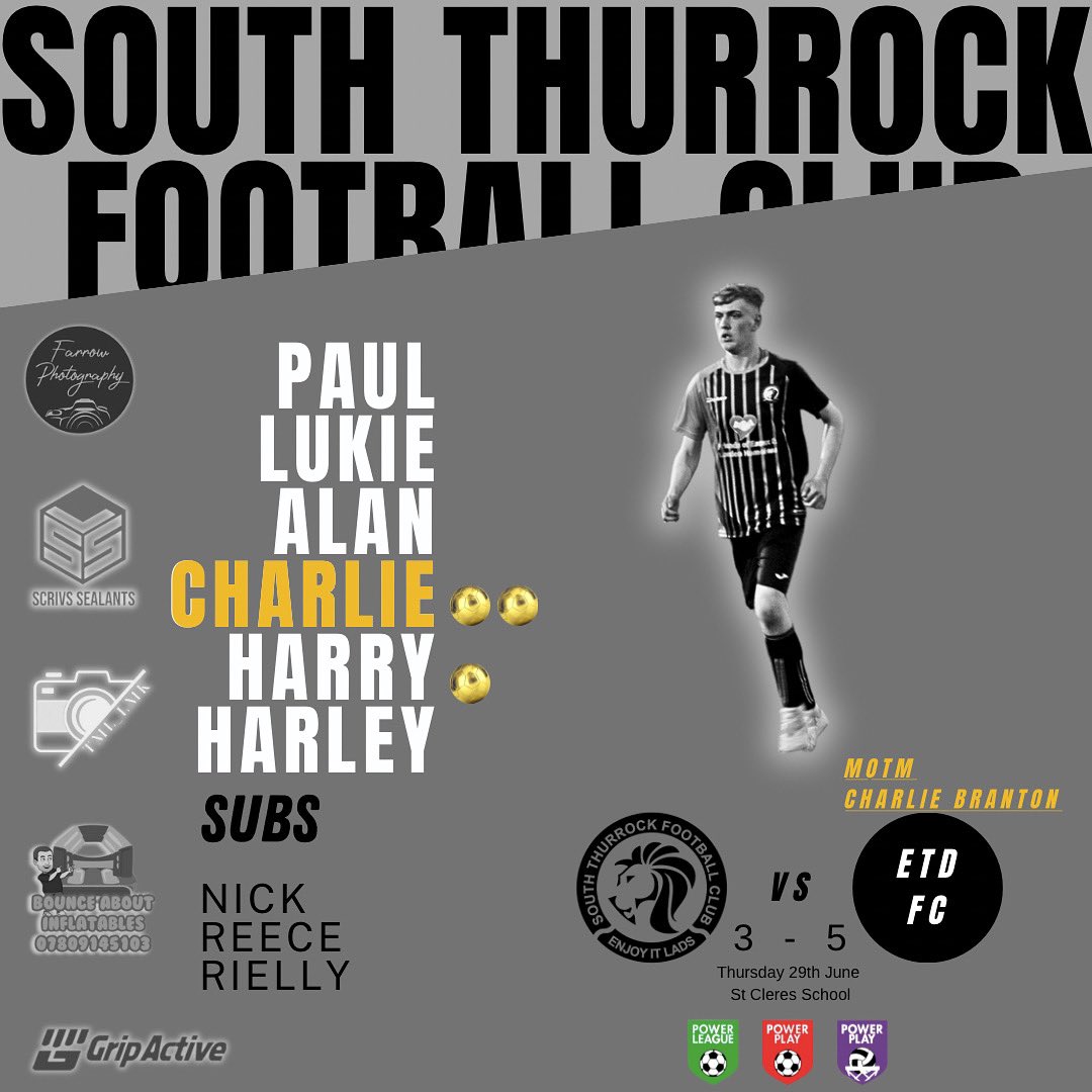 THURSDAY NIGHTS - @powerplayfootball 
Unfortunate lost last Thursday night against ETD Fc motm goes to Charlie branton. We go again this Thursday 8pm