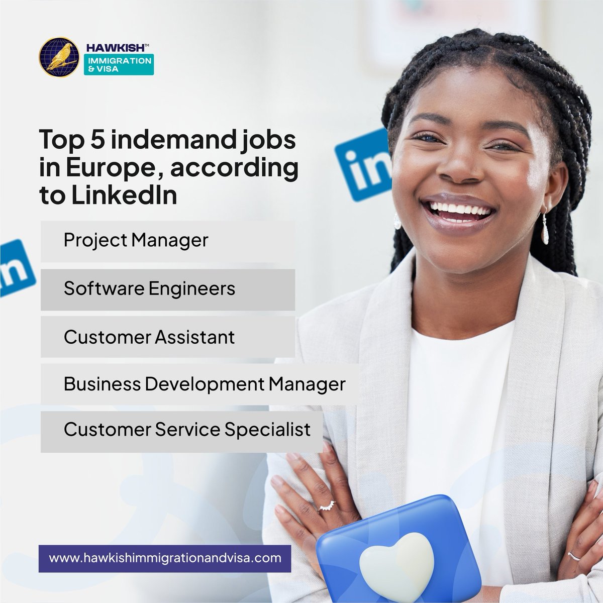Hawkish_Visa's tweet photo. A good knowledge of indemand jobs will keep you prepared for your new environment. 

Contact @hawkishinstitutes today, and learn a skill that will help you suceed abroad.

#hawkishinstitutes #immigrationconsultant
#immigrationtips #travelconsultant #livingineurope #jobsineurope https://t.co/5sqUPHwUQy