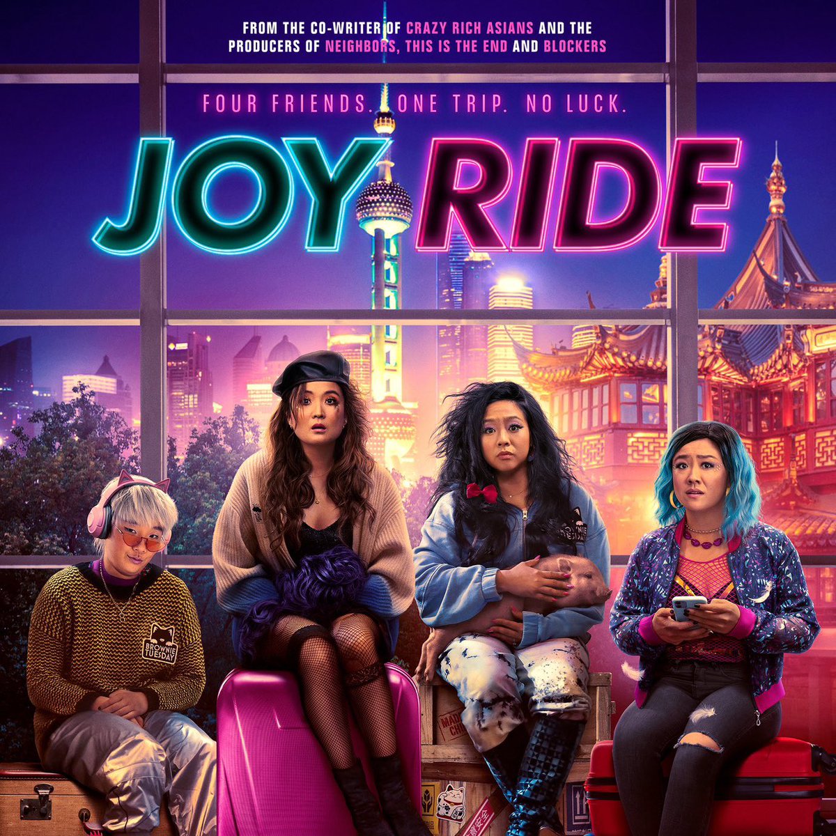 Adele Lim’s comedy ‘JOY RIDE’ starring Ashley Park, Sherry Cola, Stephanie Hsu and Sabrina Wu currently holds a Rotten Tomatoes score of 98%. The film debuts in theaters this Friday, July 7.