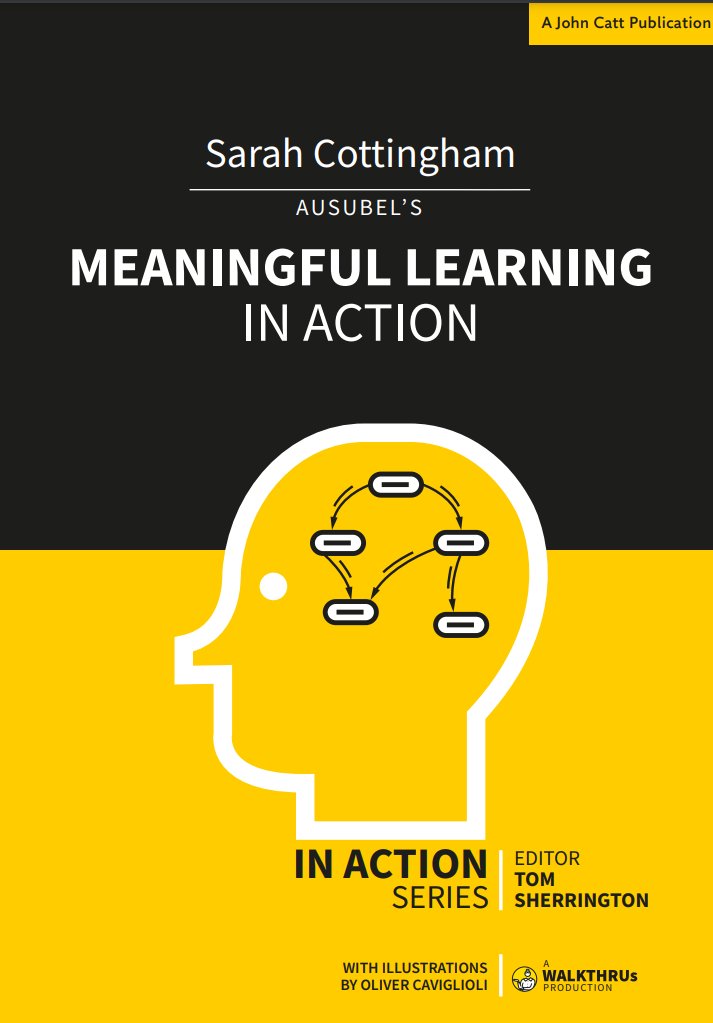 FREE copy of the latest book from the 'In Action' series: Ausubel's Meaningful Learning In Action Just *retweet* this thread and I'll pick a winner tomorrow. Thank you for your support! Here's what reviewers are saying and how to order your copy…